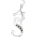 Pendentif hippocampe argent pure sterling orné de Zircons