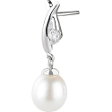 Perle en boucle d'oreilles en argent pure sterling