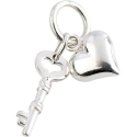 Bijou Coeur et Clé en argent pour collier personnalisé