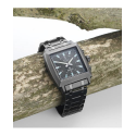 Montre analogique - capteur solaire - inox noir - waterproof