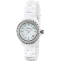 Montre femme Inox et céramique avec strass blanc