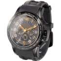 Montre chrono en acier noir large cadran