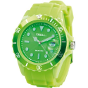 Montre sport vert pomme - rechargement solaire - aiguilles phosphorescentes