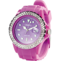 Montre violette scintillante - rechargement solaire - aiguilles phosphorescentes