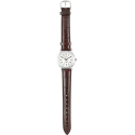 Montre classique bracelet cuir et cadran chromé