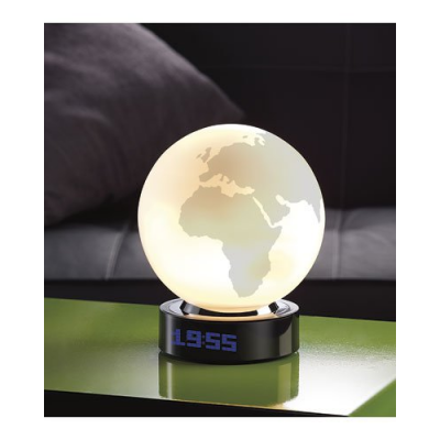 Réveil / Lampe globe terrestre avec 16 mélodies différentes