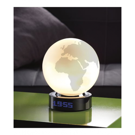 Réveil / Lampe globe terrestre avec 16 mélodies différentes