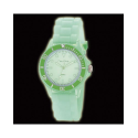 Montre stylé avec bracelet phosphorescent en silicone souple et confortable - Vert