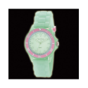 Montre stylé avec bracelet phosphorescent en silicone souple et confortable - Rose