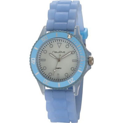 Montre stylé avec bracelet phosphorescent en silicone souple et confortable - Bleu