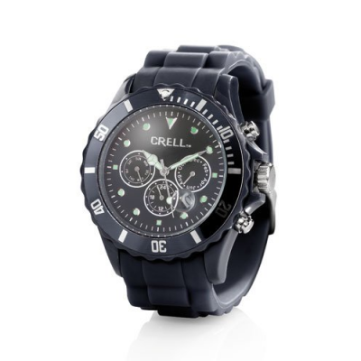 Montre sport multifonction avec bracelet en silicone extensible et confortable - Noir brillant