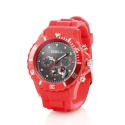 Montre sport multifonction avec bracelet en silicone extensible et confortable - Rouge brillant