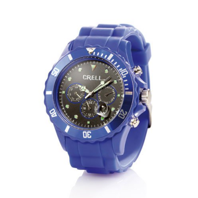 Montre sport multifonction avec bracelet en silicone extensible et confortable - Bleu brillant