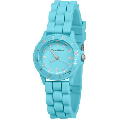 Montre stylé avec bracelet en silicone souple et très confortable - Bleu turquoise