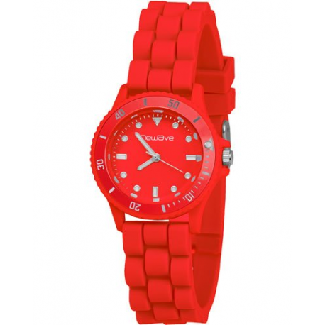 Montre stylé avec bracelet en silicone souple et très confortable - Rouge