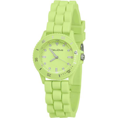 Montre stylé avec bracelet en silicone souple et très confortable - Vert anis
