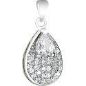 Pendentif pour collier en argent 925 serti de zircons - Goutte d'eau