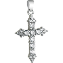 Pendentif pour collier en argent 925 serti de zircon - Croix