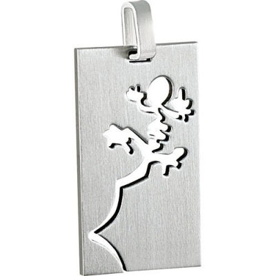 Pendentif pour collier en argent 925 serti de zircon - Lezard