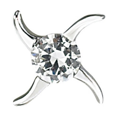 Boucles d'oreilles argent sterling 925 serti de zircon - Shuriken