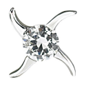 Boucles d'oreilles argent sterling 925 serti de zircon - Shuriken