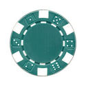 25 Jetons de Poker Vert et Blanc