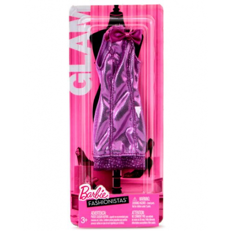 Robe échancrée violette pour Poupée Barbie - Accessoires Fashionistas - Mattel