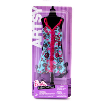 Robe décoltée à fleur pour Poupée Barbie - Accessoires Fashionistas - Mattel