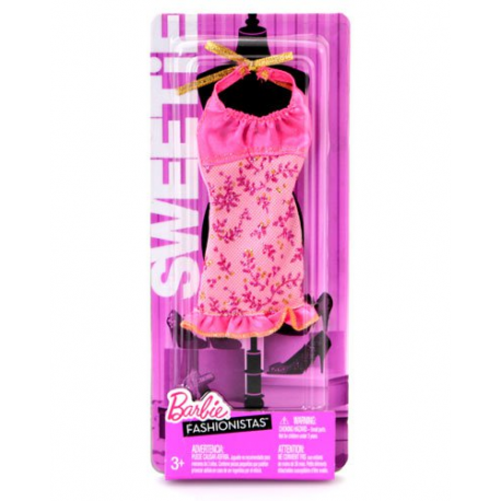 Robe rose à motif floraux pour Poupée Barbie - Accessoires Fashionistas - Mattel