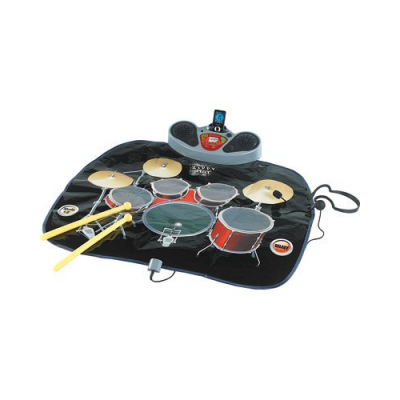 Tapis de Jeu Batterie avec 2 haut-parleurs + baguettes + câble jack 3,5 mm