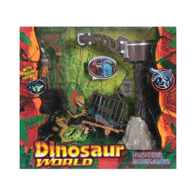 La découverte des dinosaures - 2 chasseurs + 3 dinosaures + 1 piège