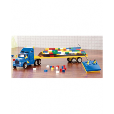 Camion avec remorque télécommandé avec 500 briques style Lego emboîtables - Longueur 65 cm