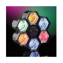 6 Spots de lumière multicolore 282 LED pour faire la fête avec microphone