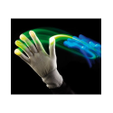 Paire de gants blancs luminescent avec LED aux bouts des doigts - Taille L