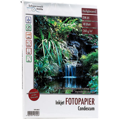 1 ramette de 48 feuilles papier photo face brillant - 260 g