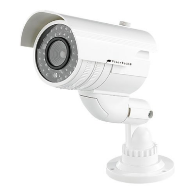 Caméra de surveillance factice à LED rouge clignotante - Convient pour l'extérieur