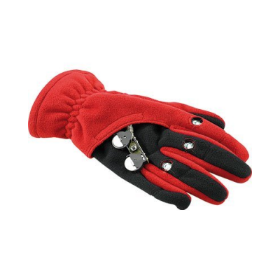 Gants polaires avec 3 LED - Taille S - Rouge