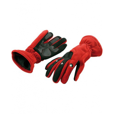 Gants polaires avec 3 LED - Taille M - Rouge