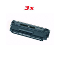 3 Toners compatibles HP - Q2612A - pour imprimantes Laserjet 1010, 1012, 1015, 1018, 1020, 3015, 3020, 3030, 3055, M1005