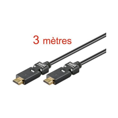 Câble HDMI Haute vitesse Ethernet Orientable à 180° - 3 m