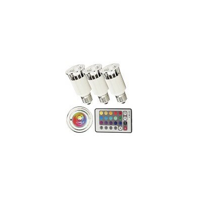 3 Ampoules LED E27 multicolore RVB + télécommande