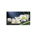 Service de table complet pour 6 personnes en porcelaine blanche de Chine