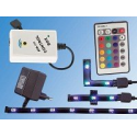 Set complet de LED ultra-lumineuse modulables multicolores avec télécommande