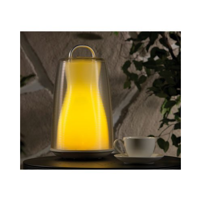 Lampe transparente tactile à LED avec station de chargement - Jaune