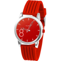 Montre stylé avec bracelet en silicone souple et confortable - Rouge vif