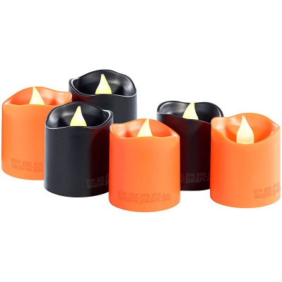 Bougies led spécial halloween, orange et noir, longue autonomie