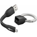 Porte-clé câble usb vers micro usb 8,5cm intégré goobay