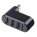 Hub usb 2.0 à 3 ports base pivotante pivotant et microsd