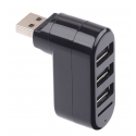 Hub usb 2.0 à 3 ports base pivotante pivotant et microsd