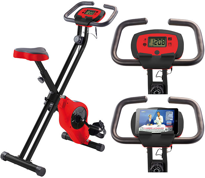 Vélo d'appartement pliable écran et support pc/tablette